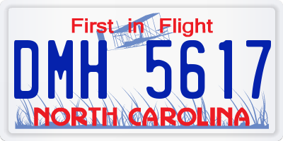 NC license plate DMH5617