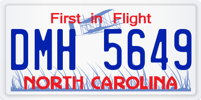 NC license plate DMH5649