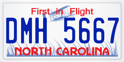 NC license plate DMH5667