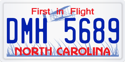 NC license plate DMH5689