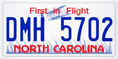 NC license plate DMH5702