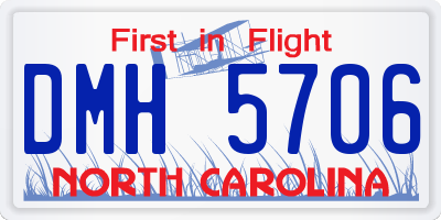 NC license plate DMH5706