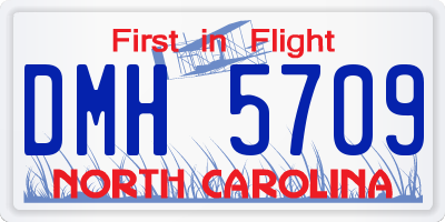 NC license plate DMH5709