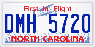 NC license plate DMH5720