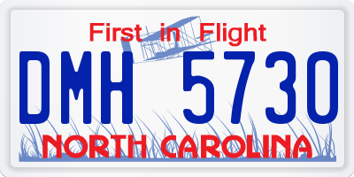 NC license plate DMH5730