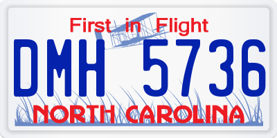 NC license plate DMH5736