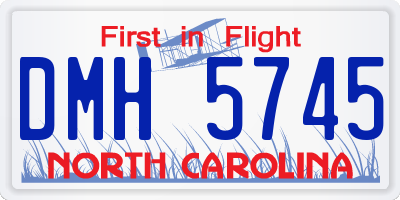 NC license plate DMH5745