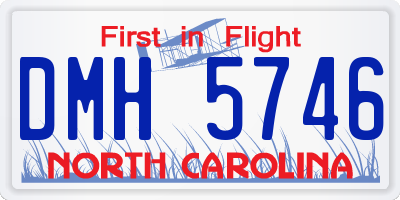 NC license plate DMH5746