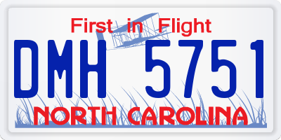 NC license plate DMH5751