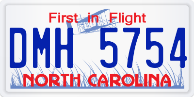 NC license plate DMH5754