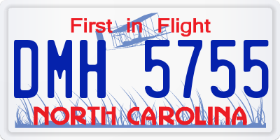 NC license plate DMH5755
