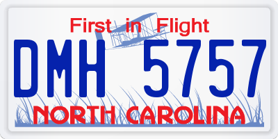 NC license plate DMH5757