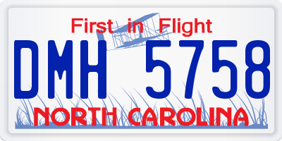 NC license plate DMH5758