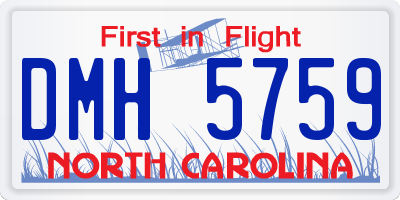 NC license plate DMH5759