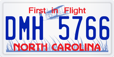 NC license plate DMH5766