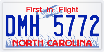 NC license plate DMH5772