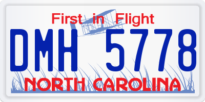 NC license plate DMH5778