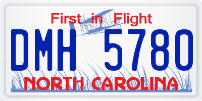 NC license plate DMH5780