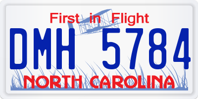 NC license plate DMH5784