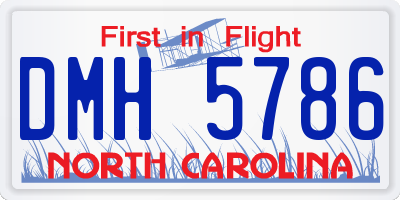 NC license plate DMH5786