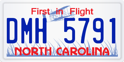 NC license plate DMH5791