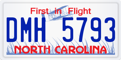 NC license plate DMH5793