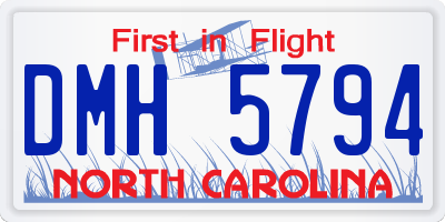 NC license plate DMH5794