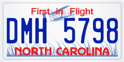 NC license plate DMH5798