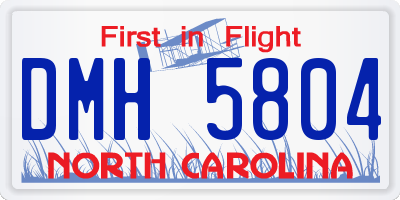 NC license plate DMH5804