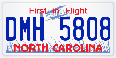 NC license plate DMH5808