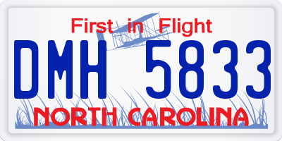 NC license plate DMH5833