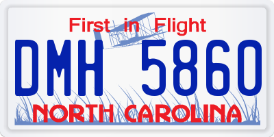 NC license plate DMH5860