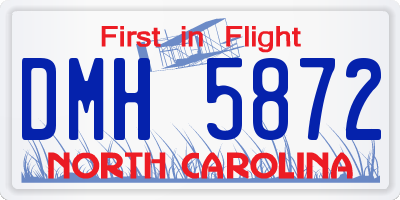 NC license plate DMH5872