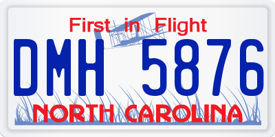 NC license plate DMH5876