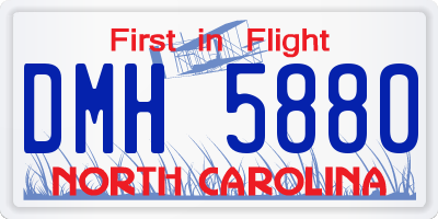 NC license plate DMH5880