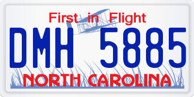 NC license plate DMH5885
