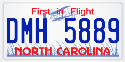 NC license plate DMH5889