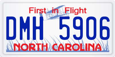 NC license plate DMH5906