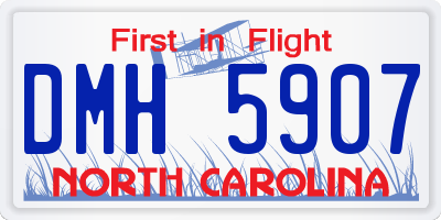 NC license plate DMH5907