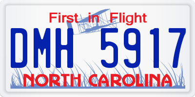 NC license plate DMH5917