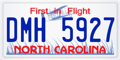 NC license plate DMH5927
