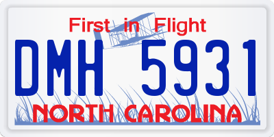 NC license plate DMH5931