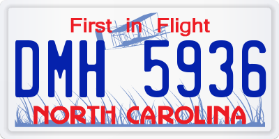 NC license plate DMH5936
