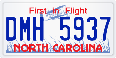 NC license plate DMH5937