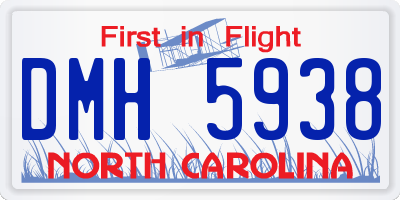 NC license plate DMH5938