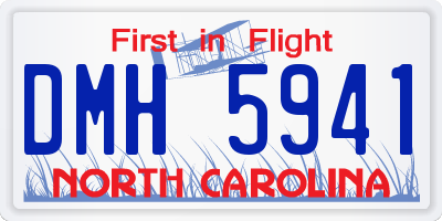 NC license plate DMH5941