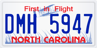 NC license plate DMH5947