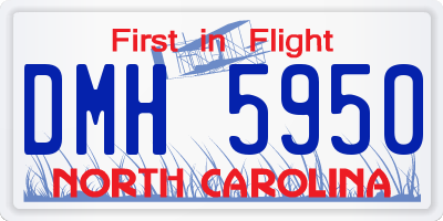 NC license plate DMH5950