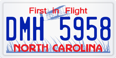 NC license plate DMH5958