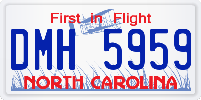 NC license plate DMH5959